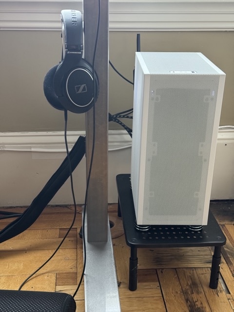 a computer under a desk